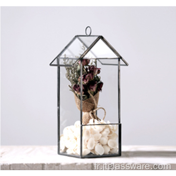 Plante de vente chaude terrarium en verre d&#39;or rose géométrique
